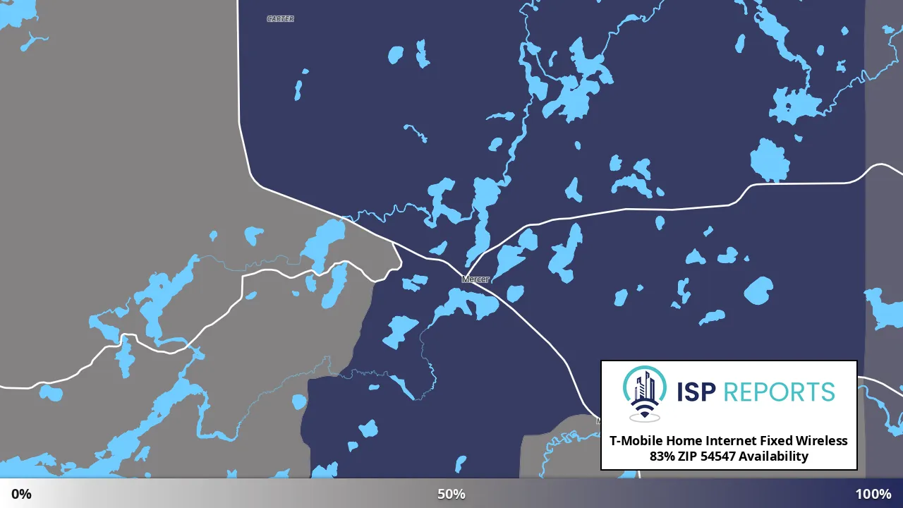 54547, WI map of internet availability