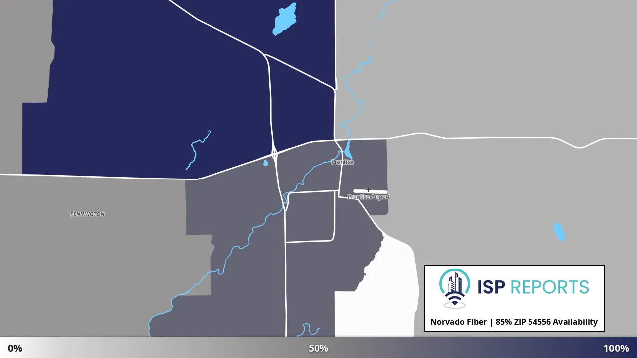 54556, WI map of internet availability