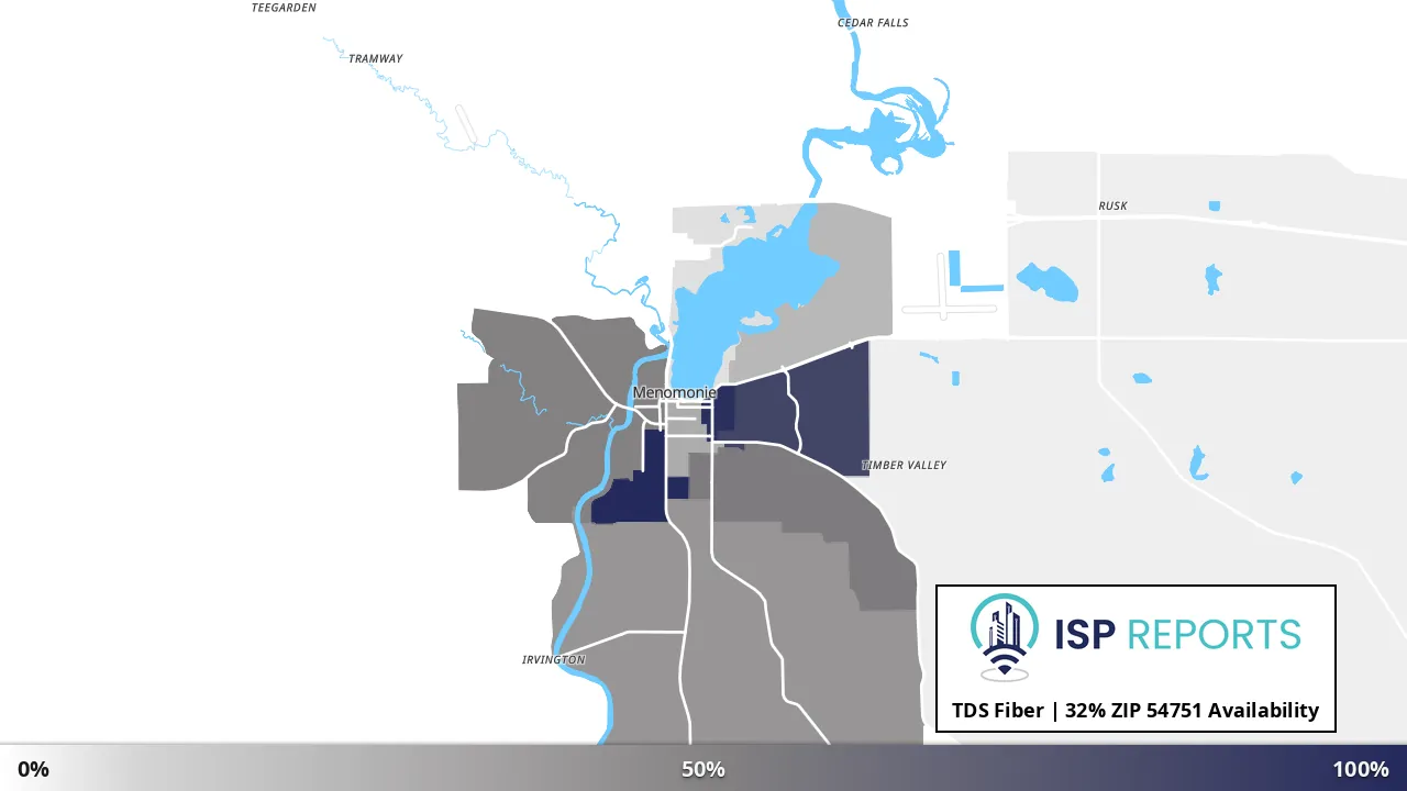 54751, WI map of internet availability