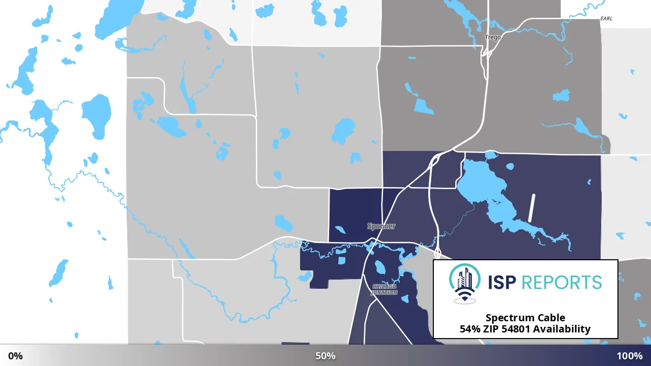 54801, WI map of internet availability