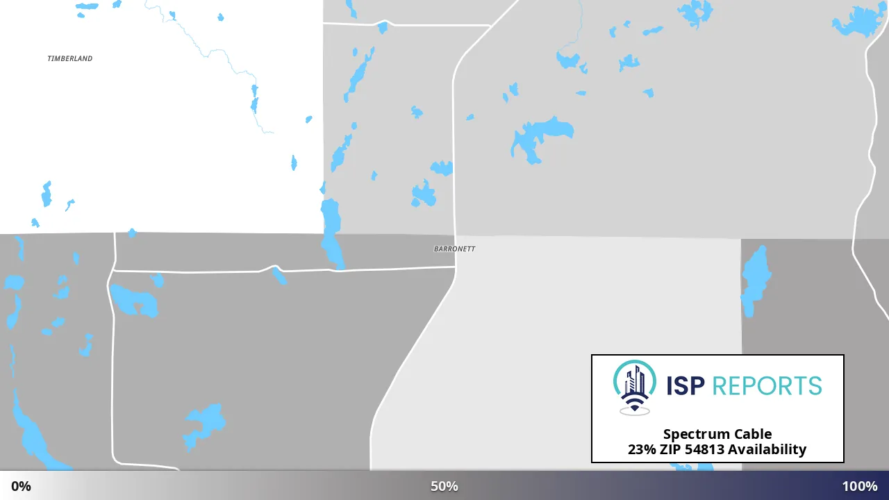 54813, WI map of internet availability