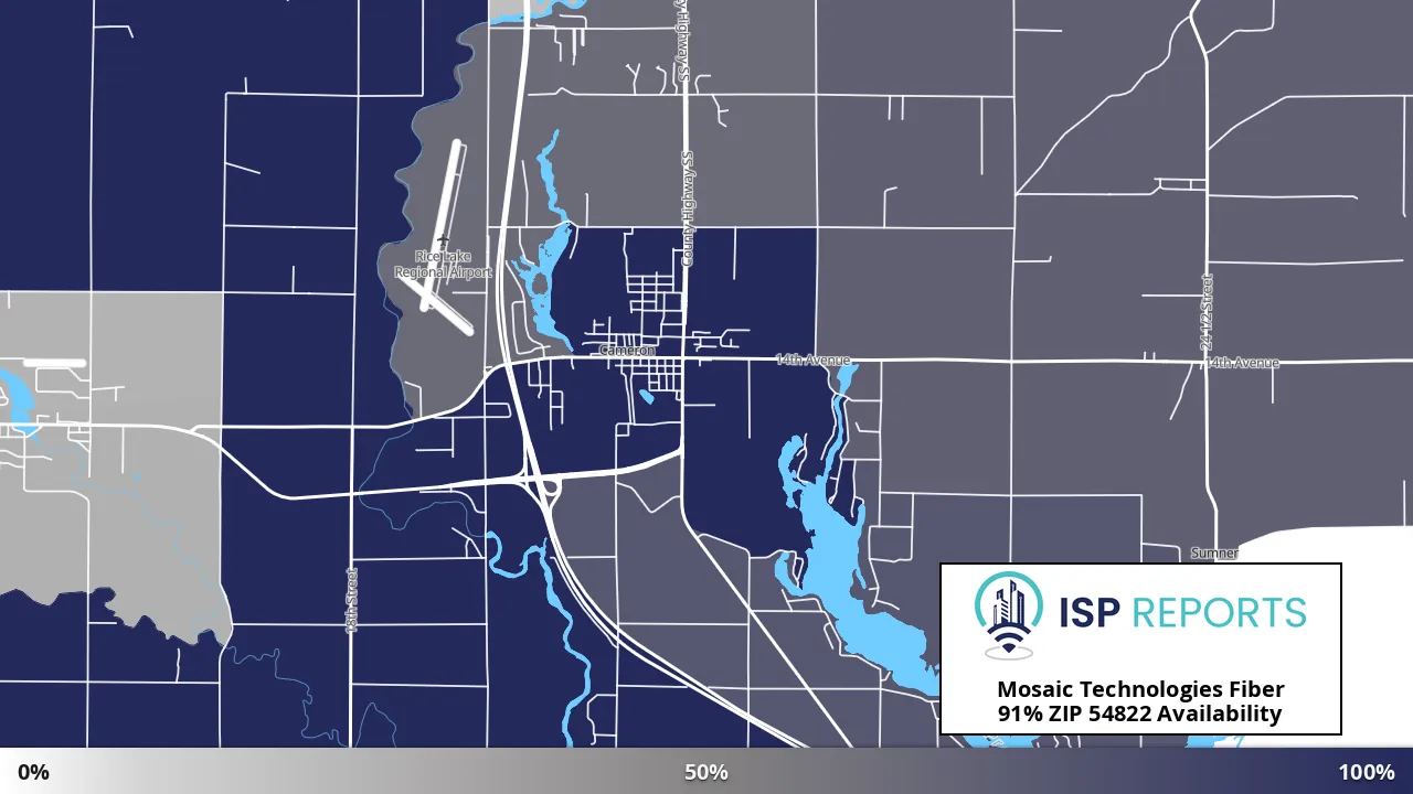 54822, WI map of internet availability