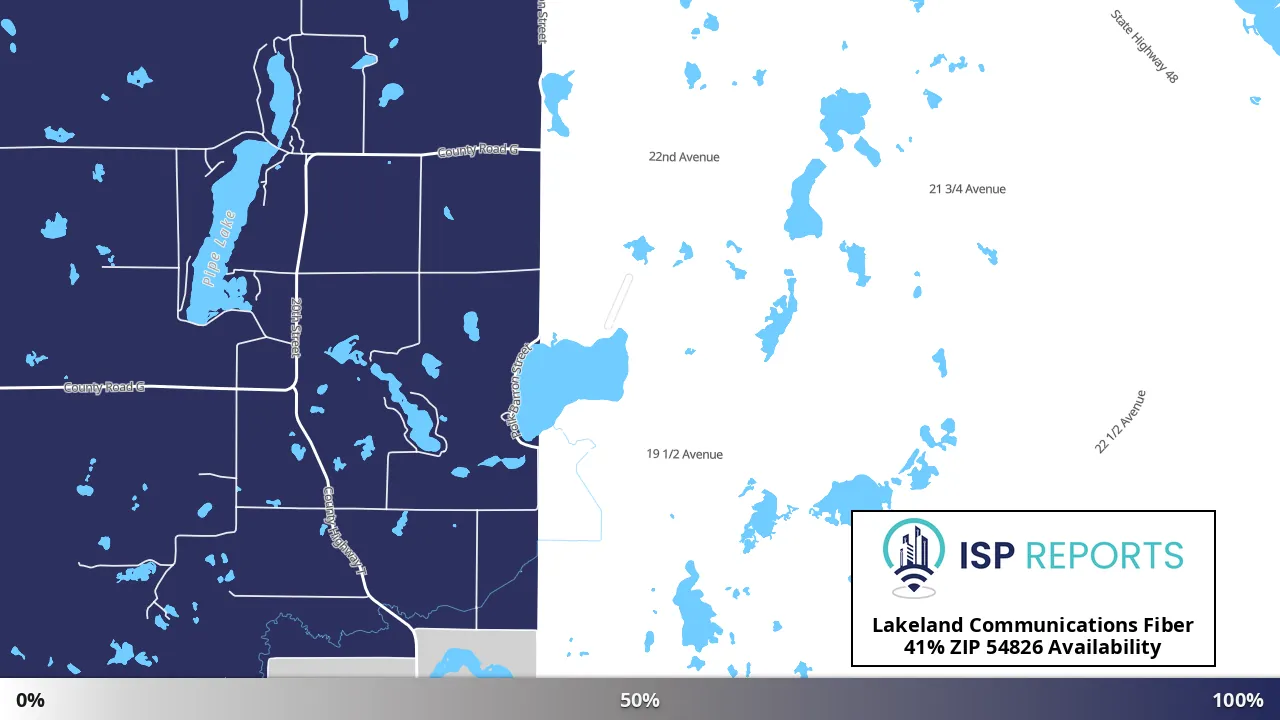 54826, WI map of internet availability