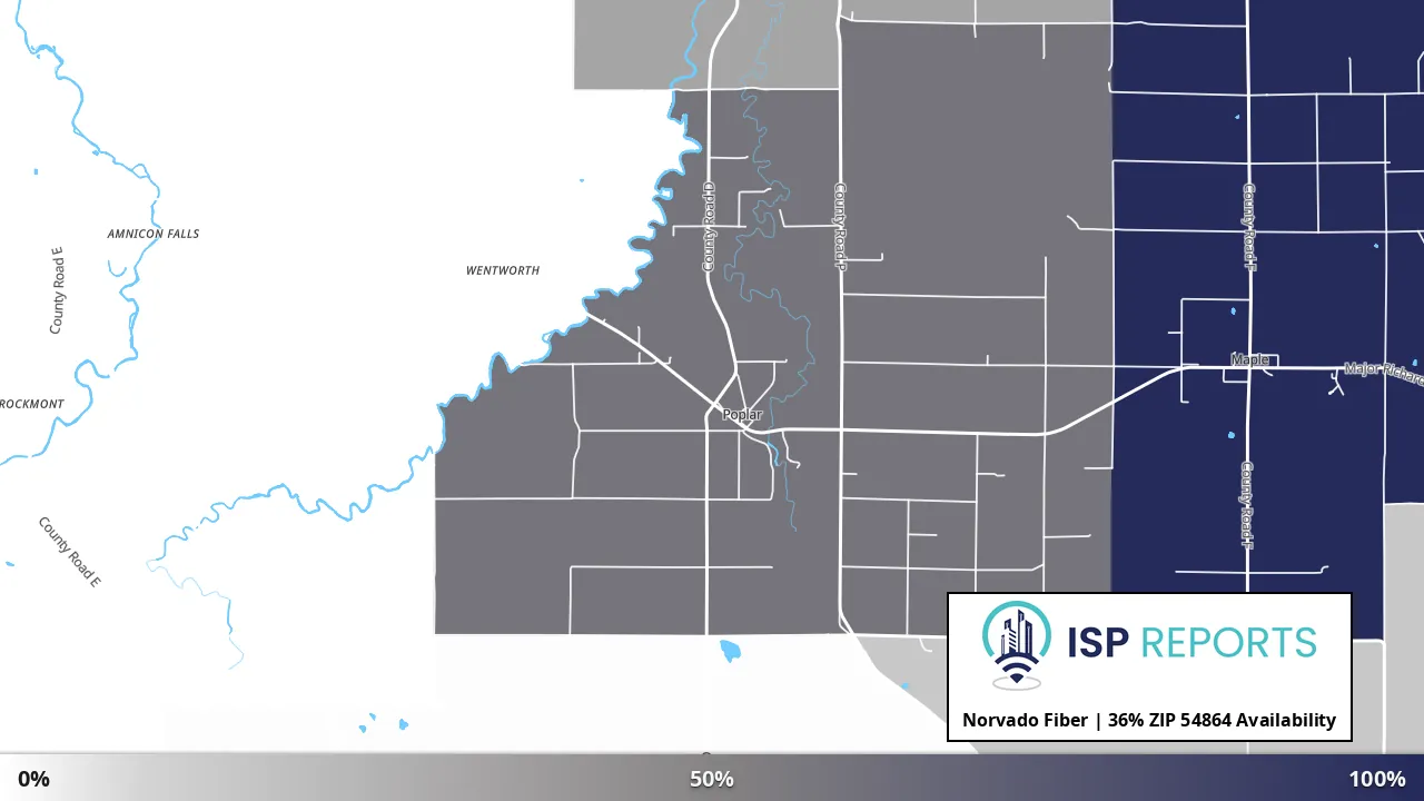 54864, WI map of internet availability