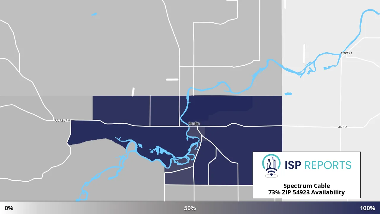 54923, WI map of internet availability