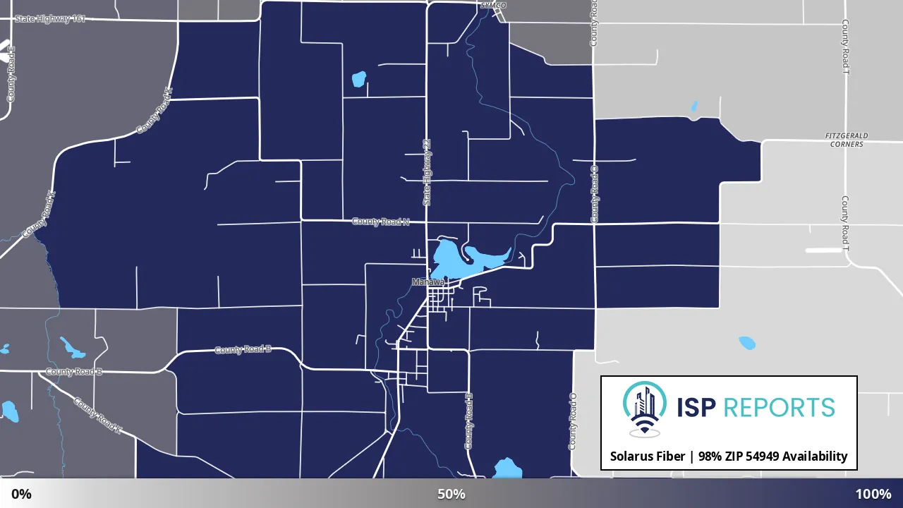 54949, WI map of internet availability