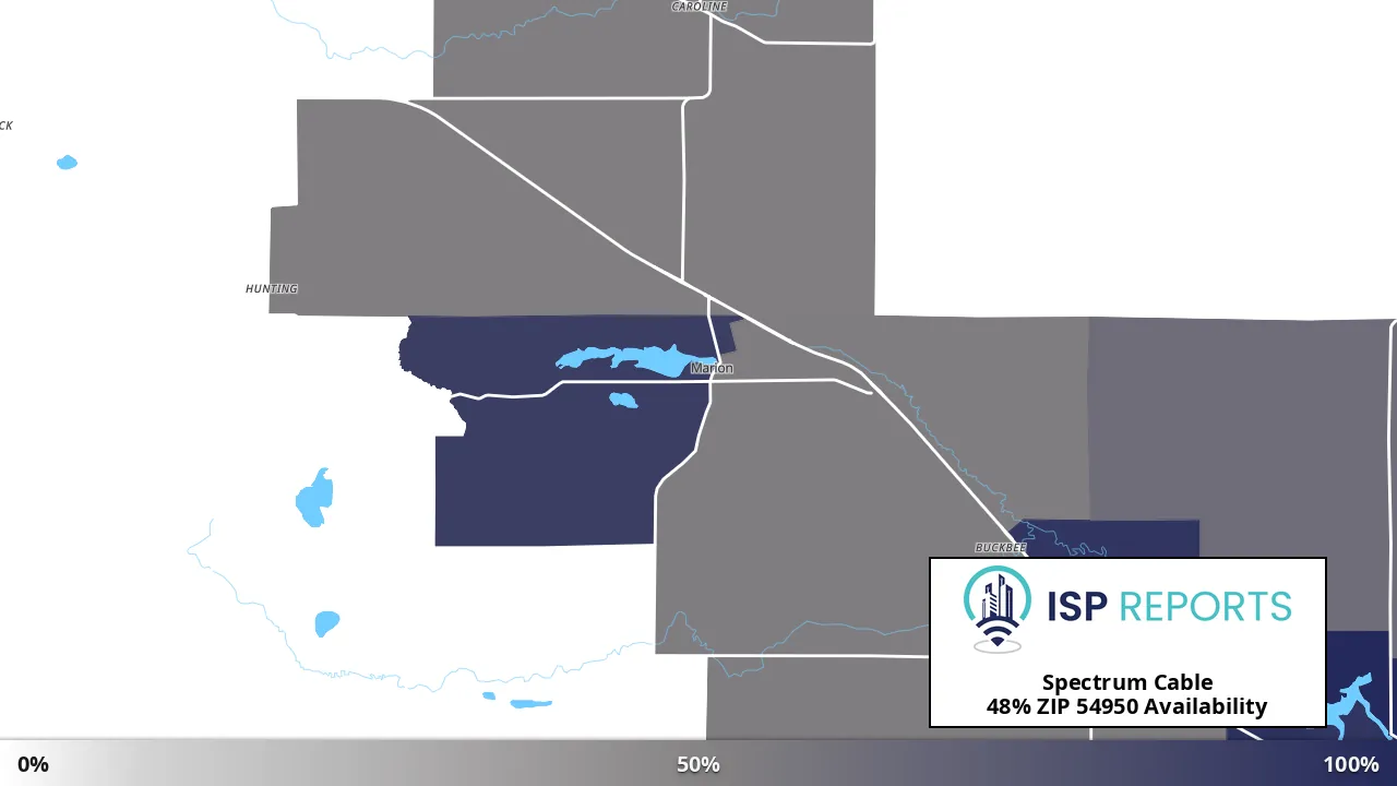 54950, WI map of internet availability