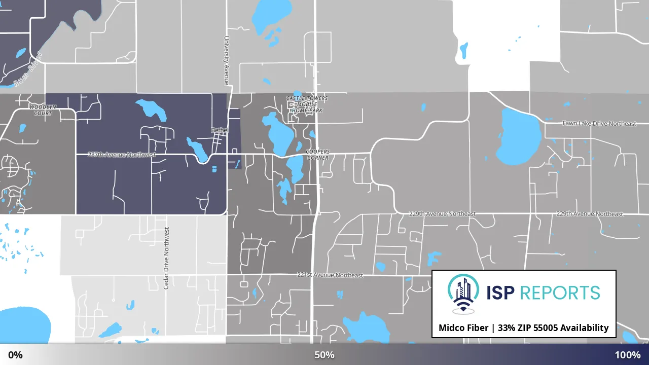 55005, MN map of internet availability