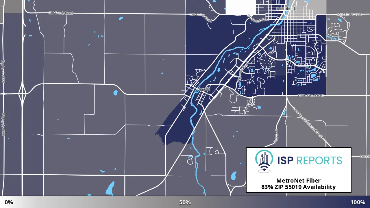 55019, MN map of internet availability