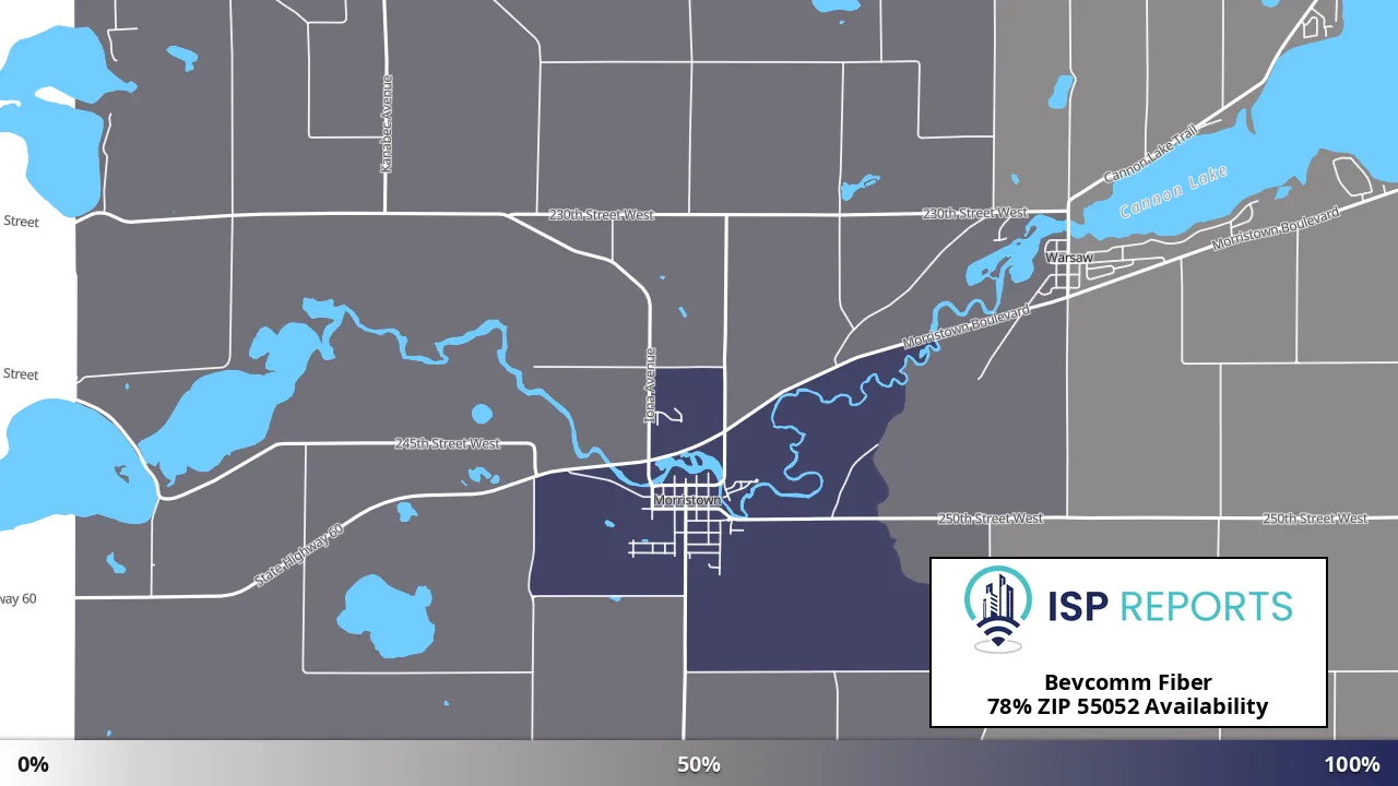 55052, MN map of internet availability
