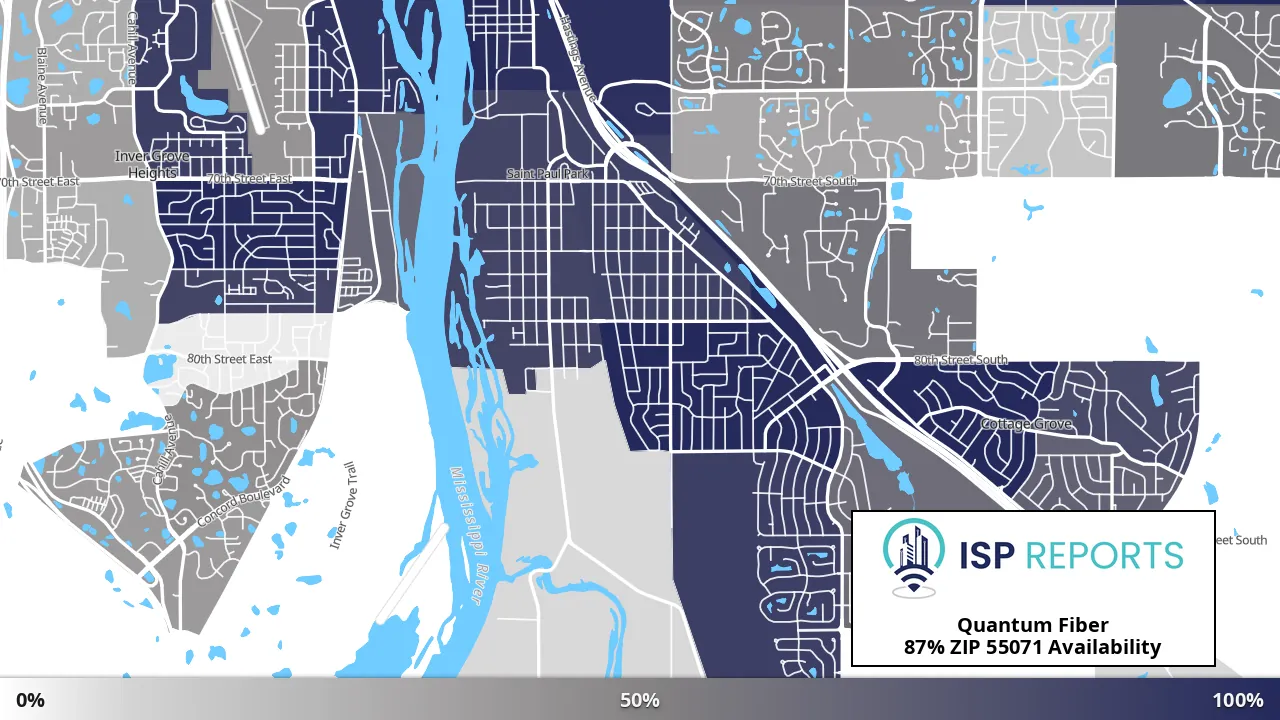 55071, MN map of internet availability