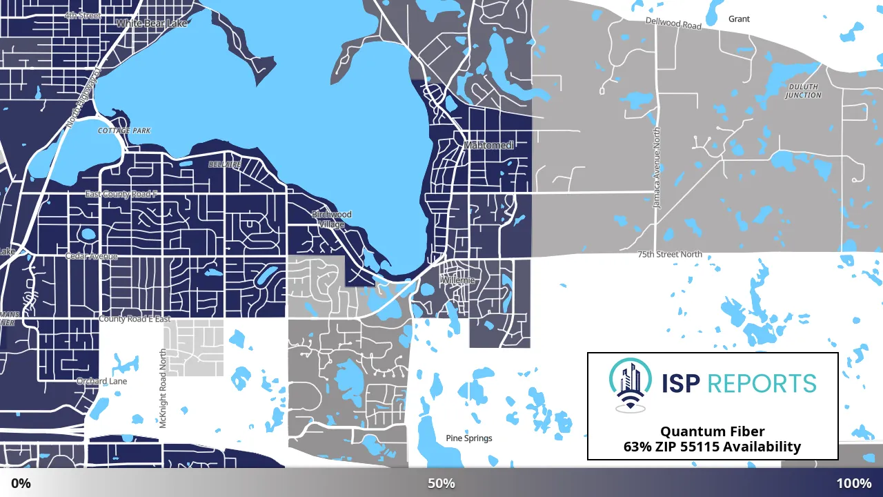 55115, MN map of internet availability