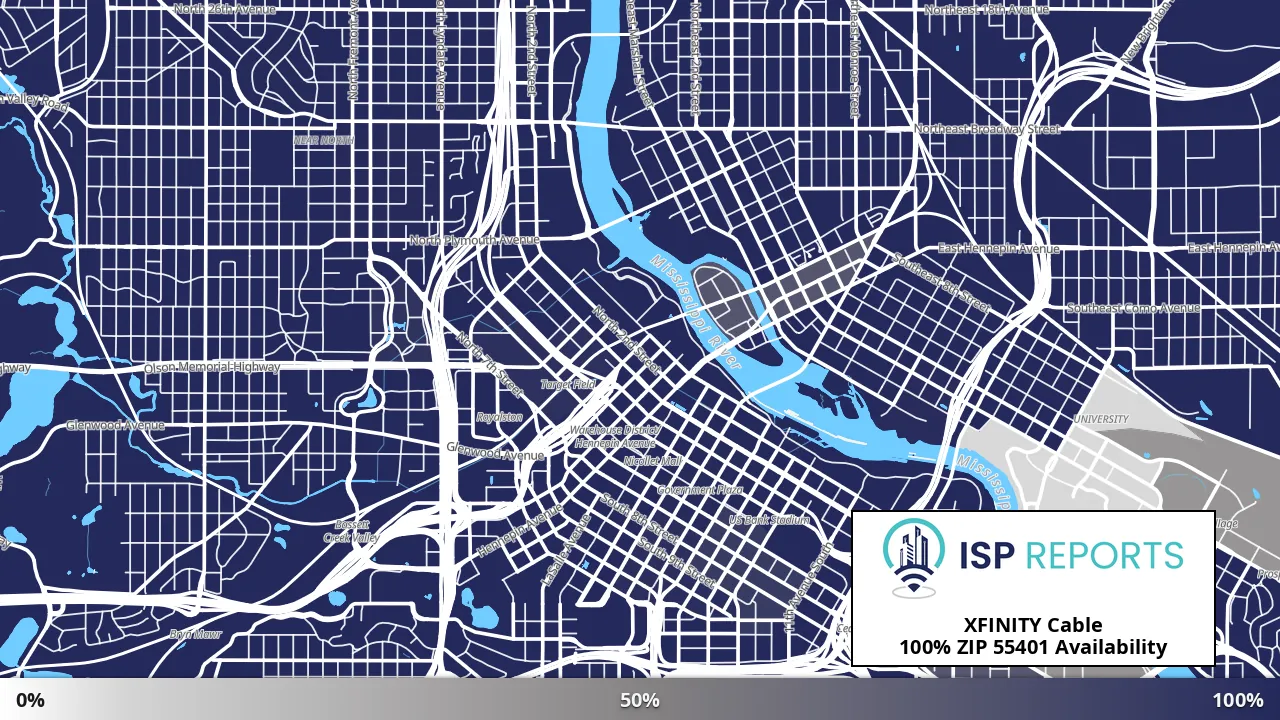 55401, MN map of internet availability