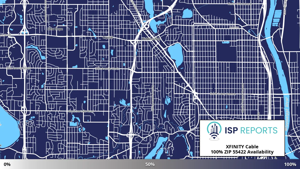 55422, MN map of internet availability