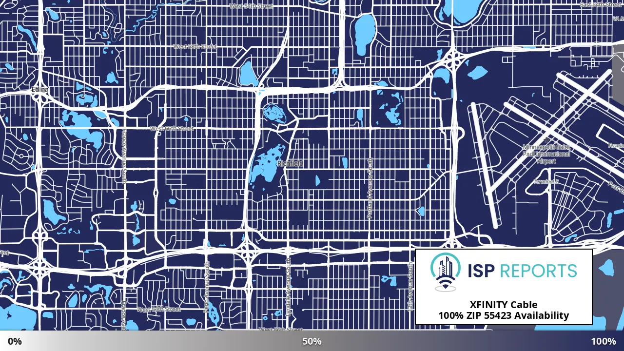 55423, MN map of internet availability