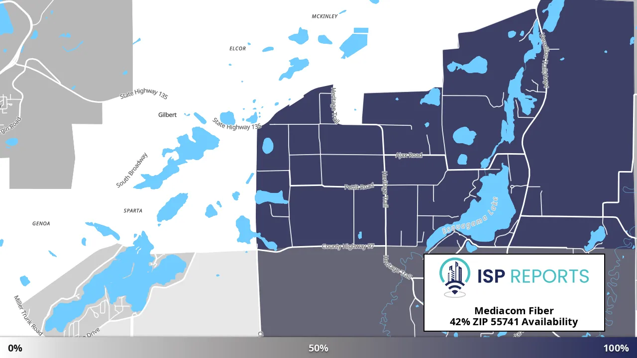 55741, MN map of internet availability