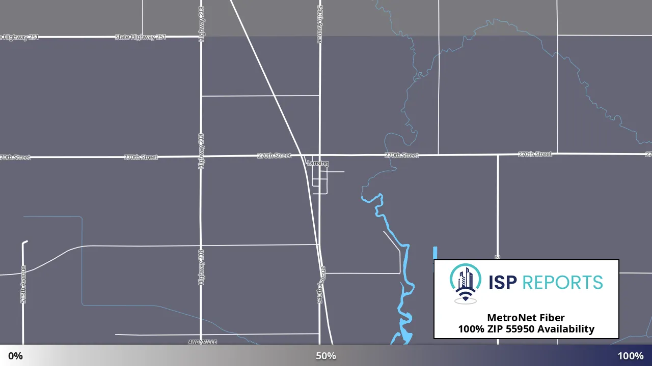 55950, MN map of internet availability