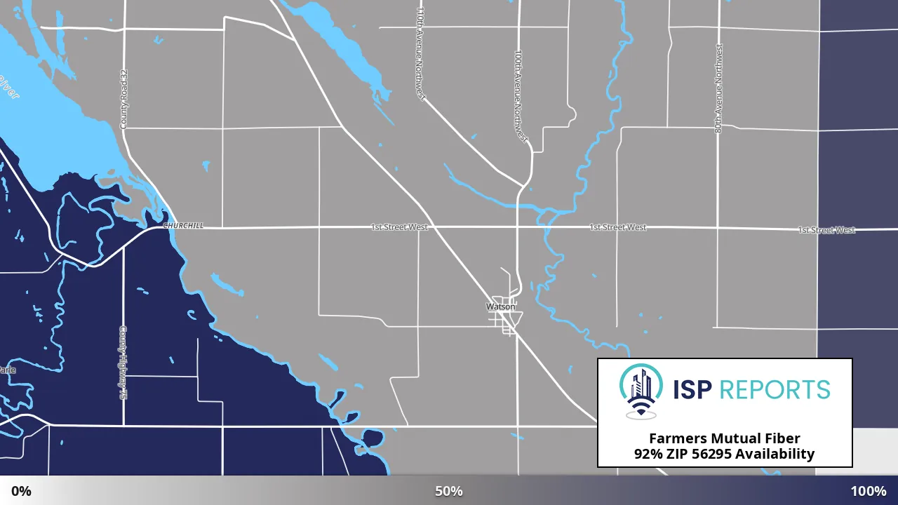 56295, MN map of internet availability