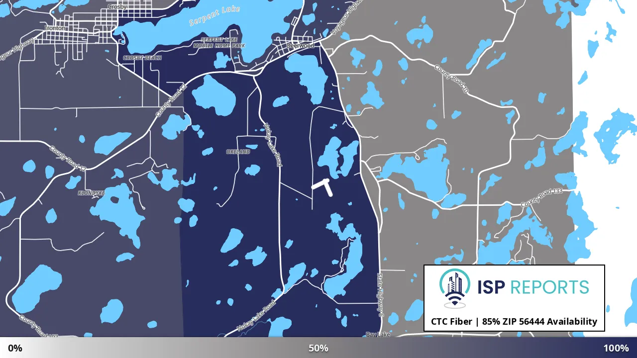 56444, MN map of internet availability