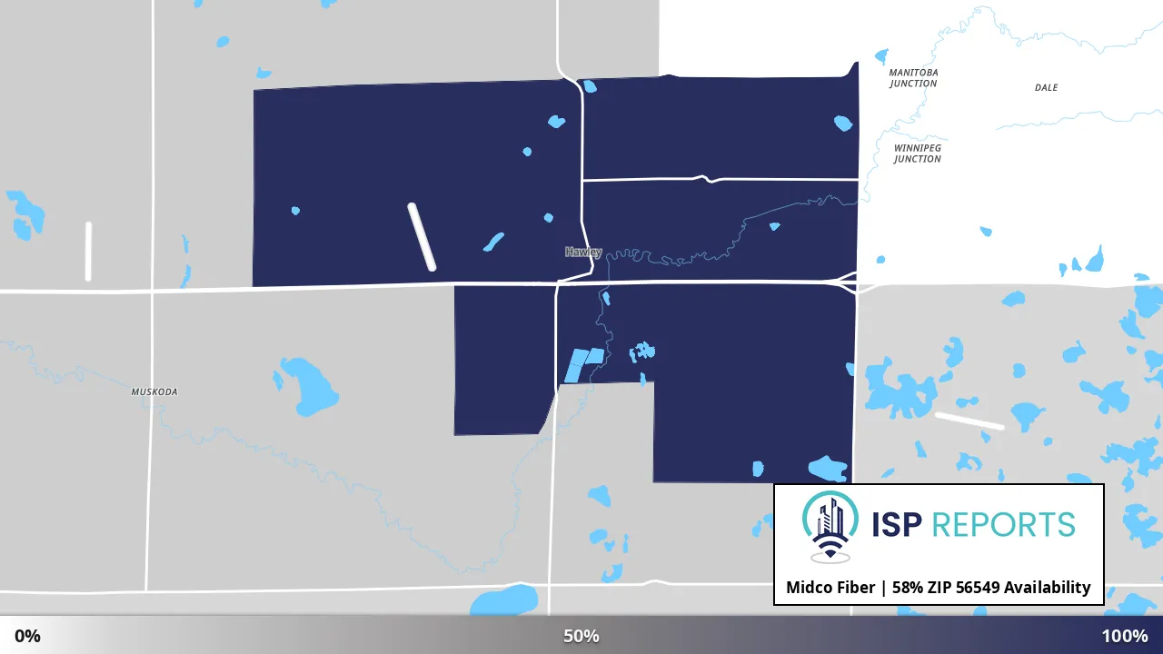 56549, MN map of internet availability