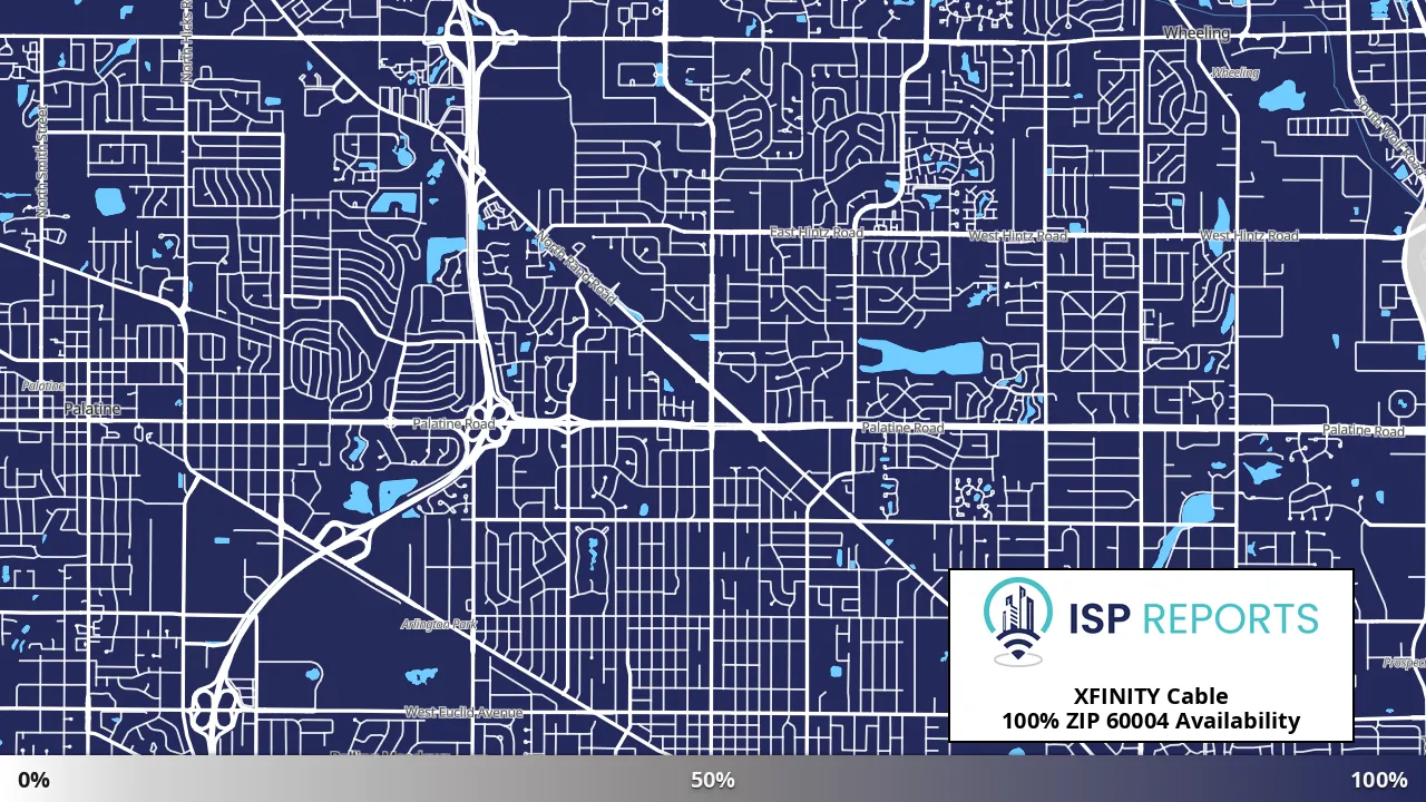 60004, IL map of internet availability