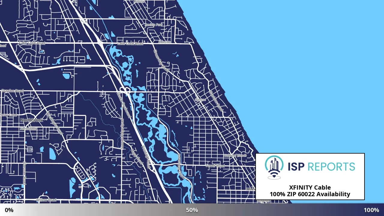 60022, IL map of internet availability