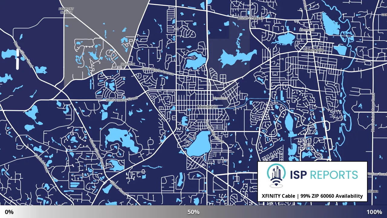 60060, IL map of internet availability