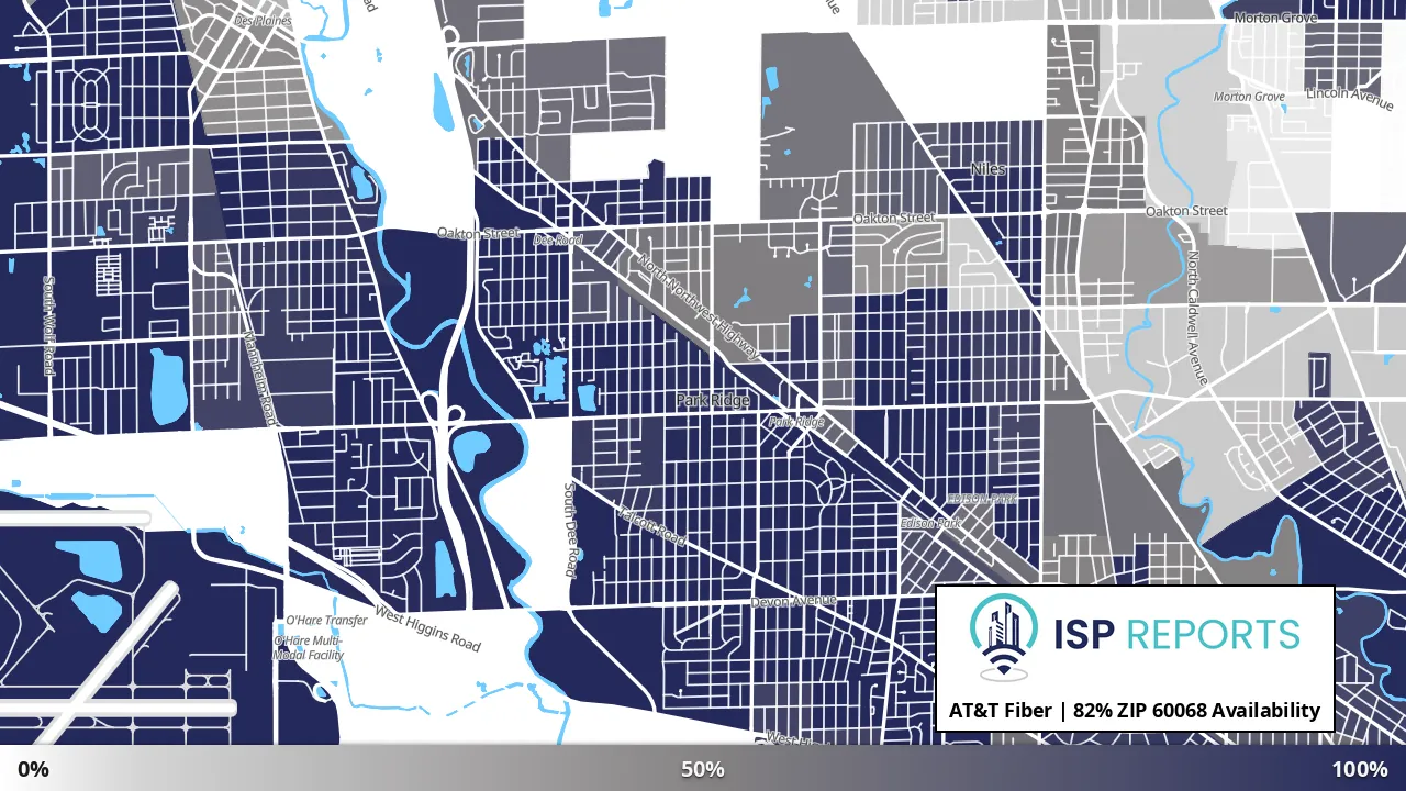 60068, IL map of internet availability
