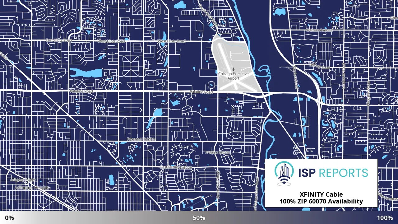 60070, IL map of internet availability