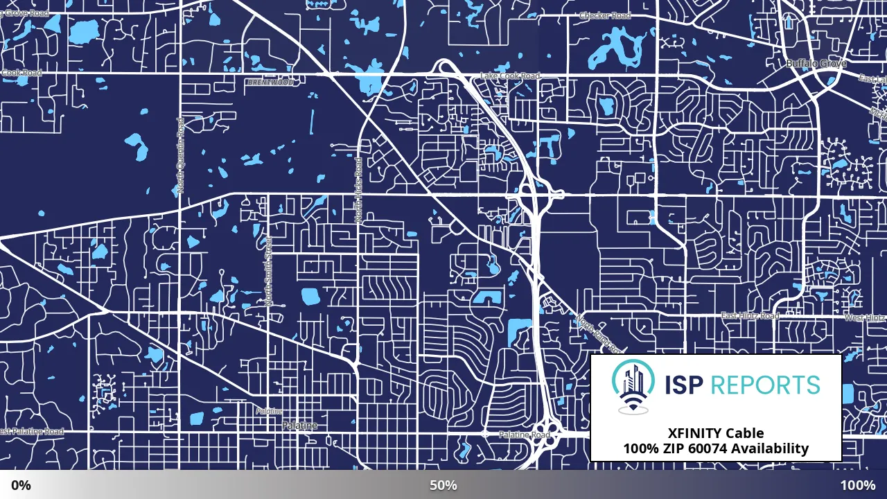60074, IL map of internet availability