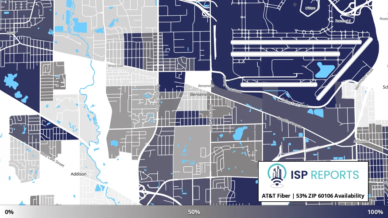 60106, IL map of internet availability