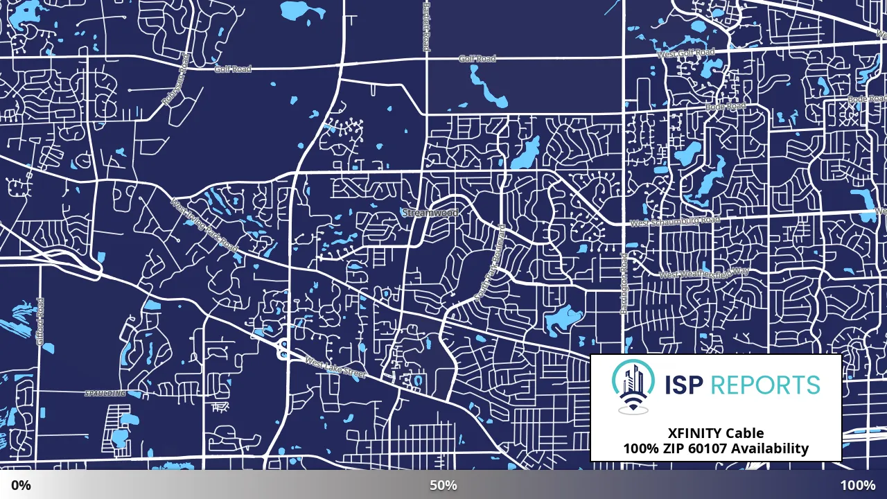 60107, IL map of internet availability