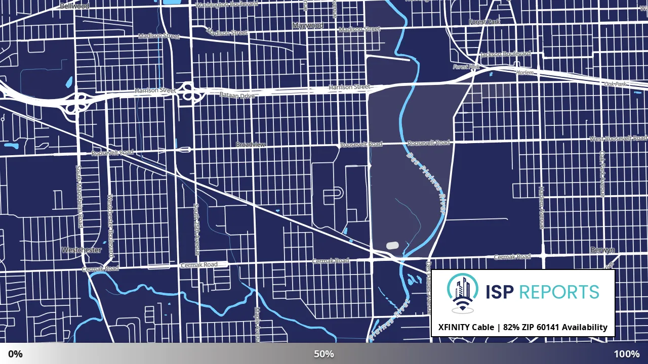 60141, IL map of internet availability