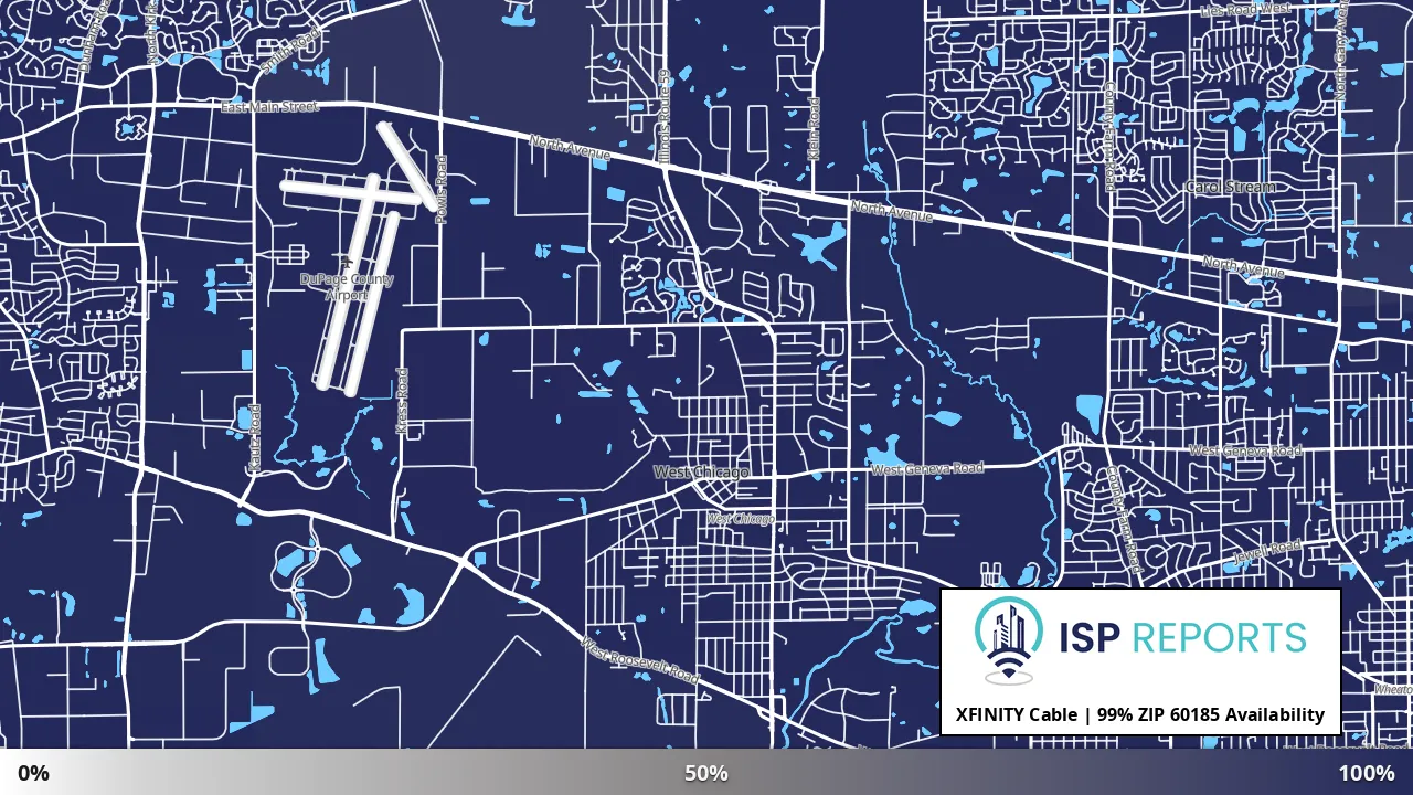 60185, IL map of internet availability