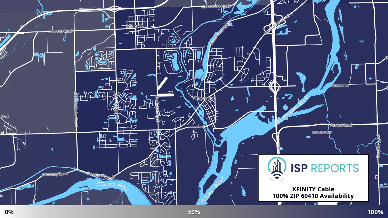60410, IL map of internet availability