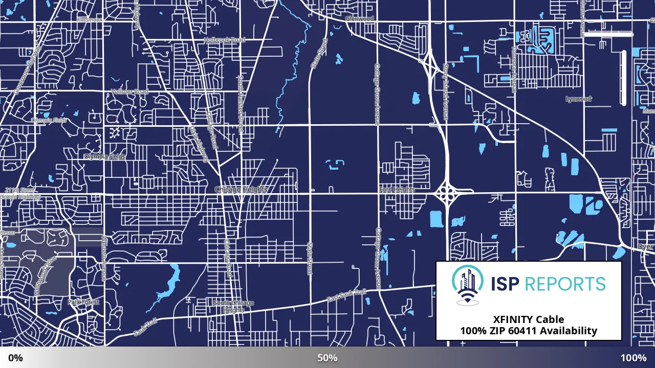 60411, IL map of internet availability
