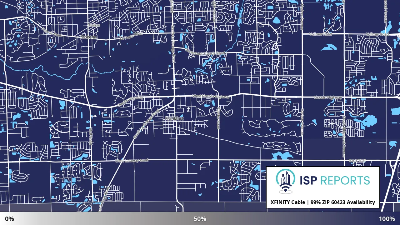 60423, IL map of internet availability