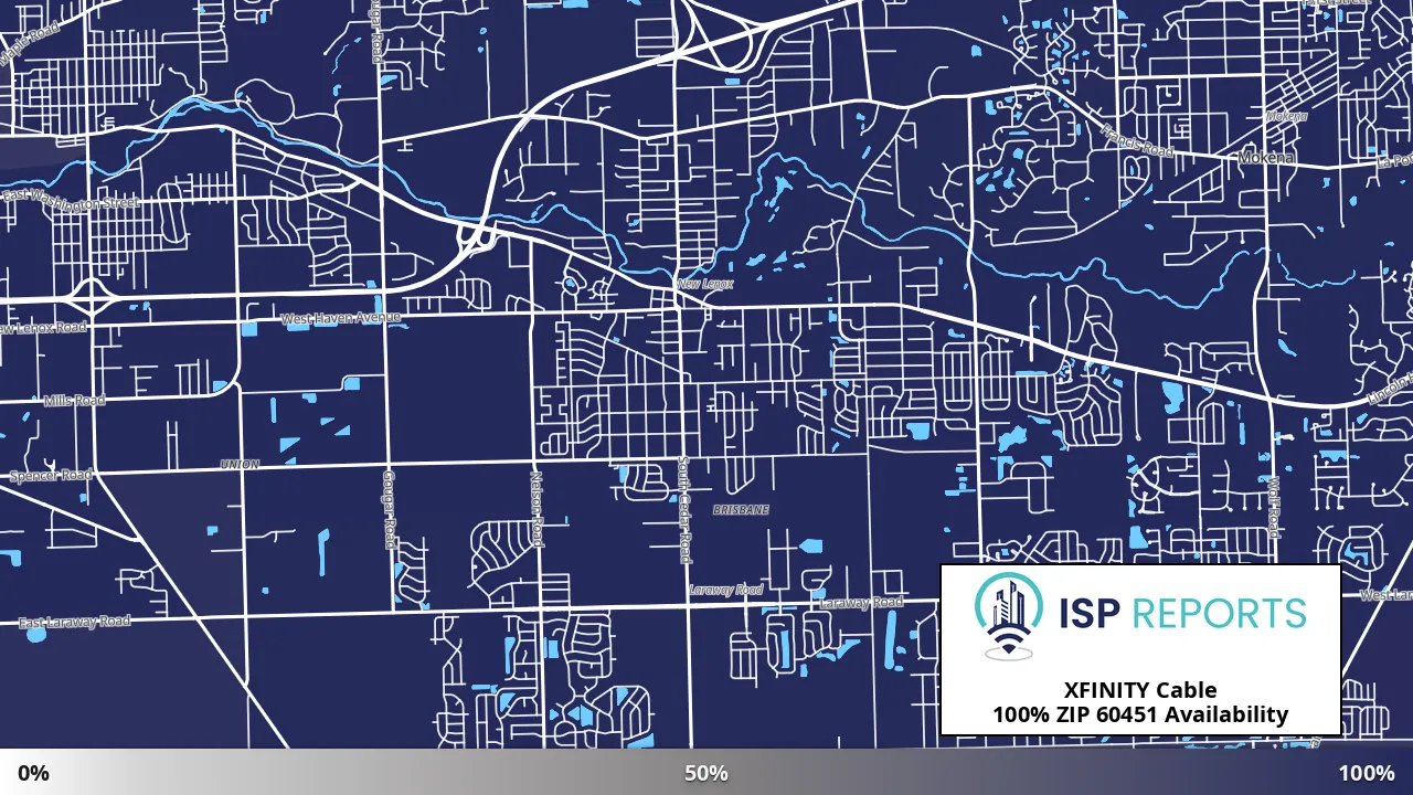 60451, IL map of internet availability
