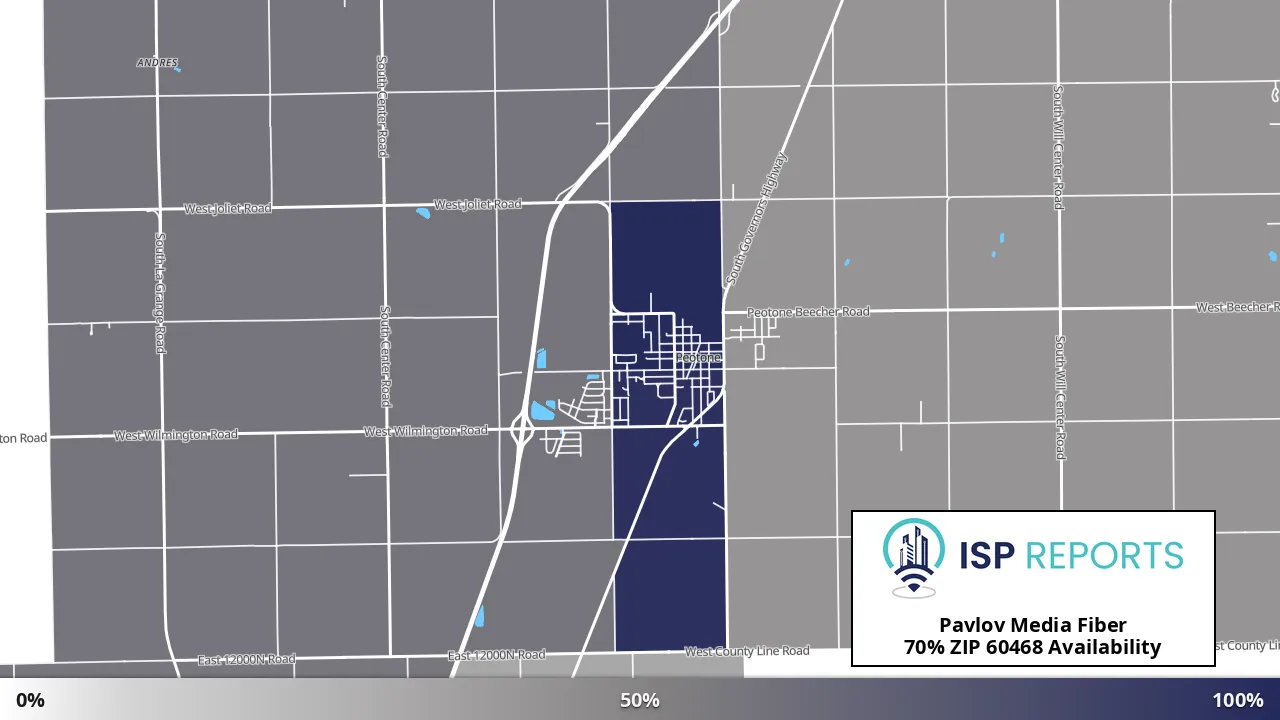 60468, IL map of internet availability