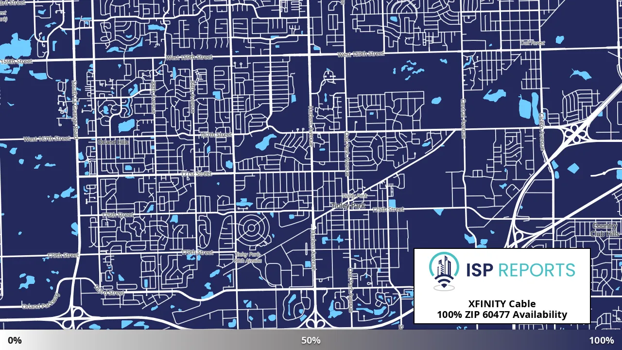 60477, IL map of internet availability