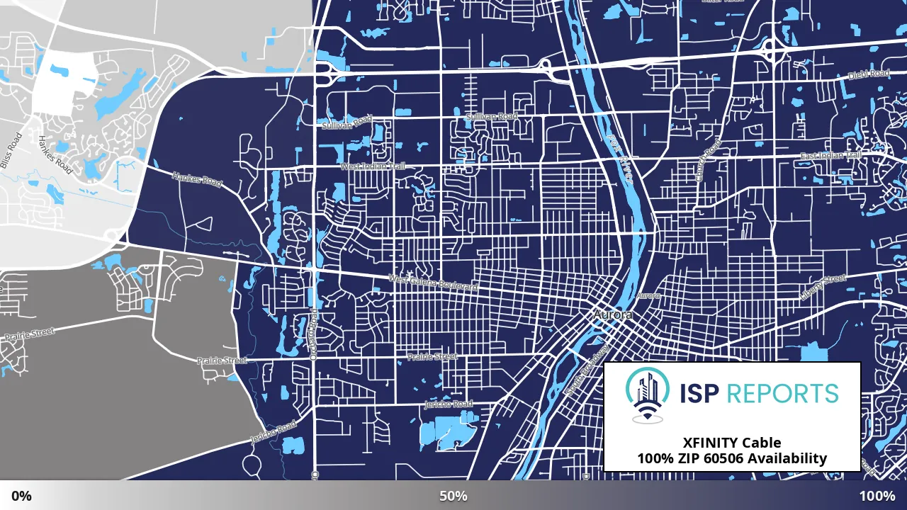 60506, IL map of internet availability