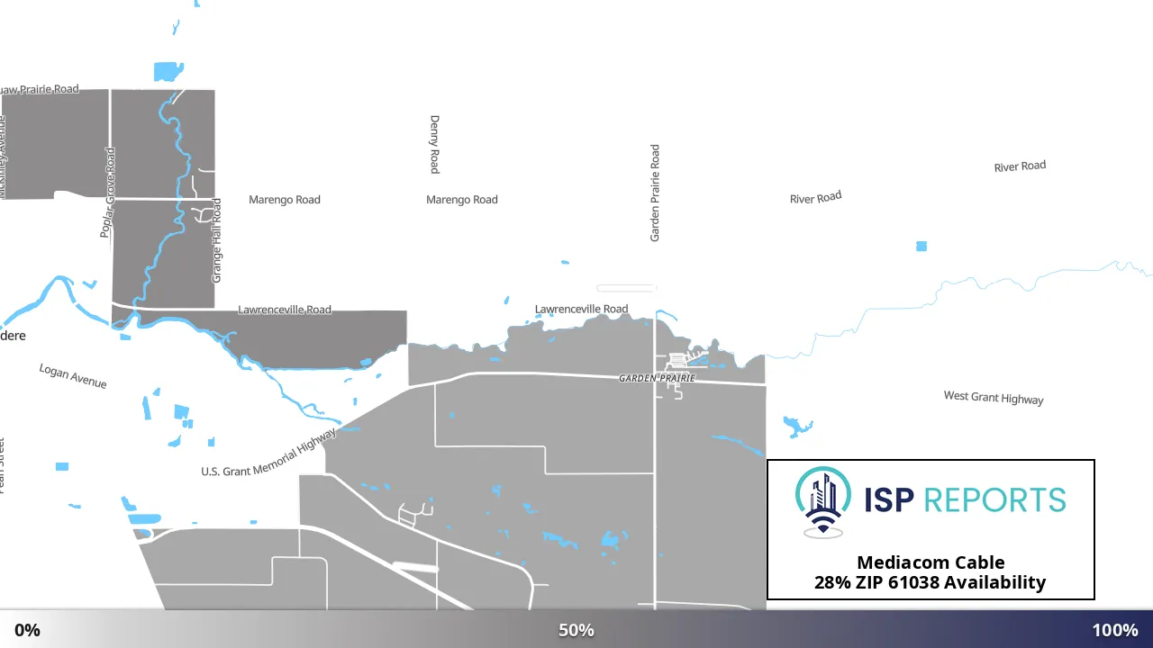 61038, IL map of internet availability