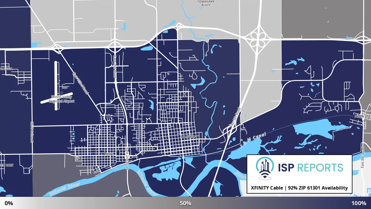 61301, IL map of internet availability