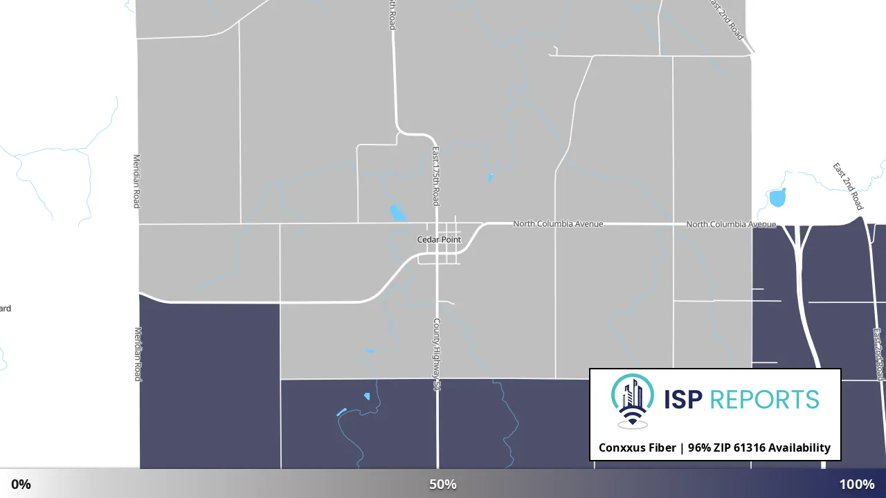 61316, IL map of internet availability