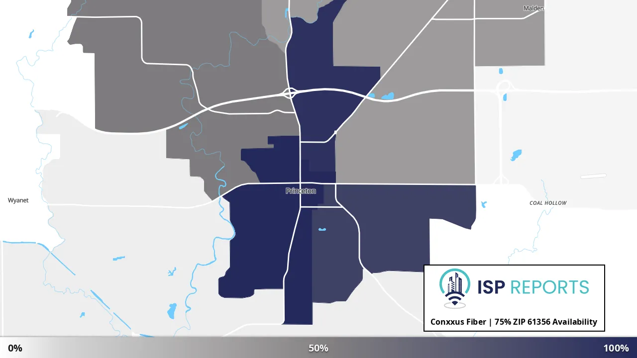 61356, IL map of internet availability