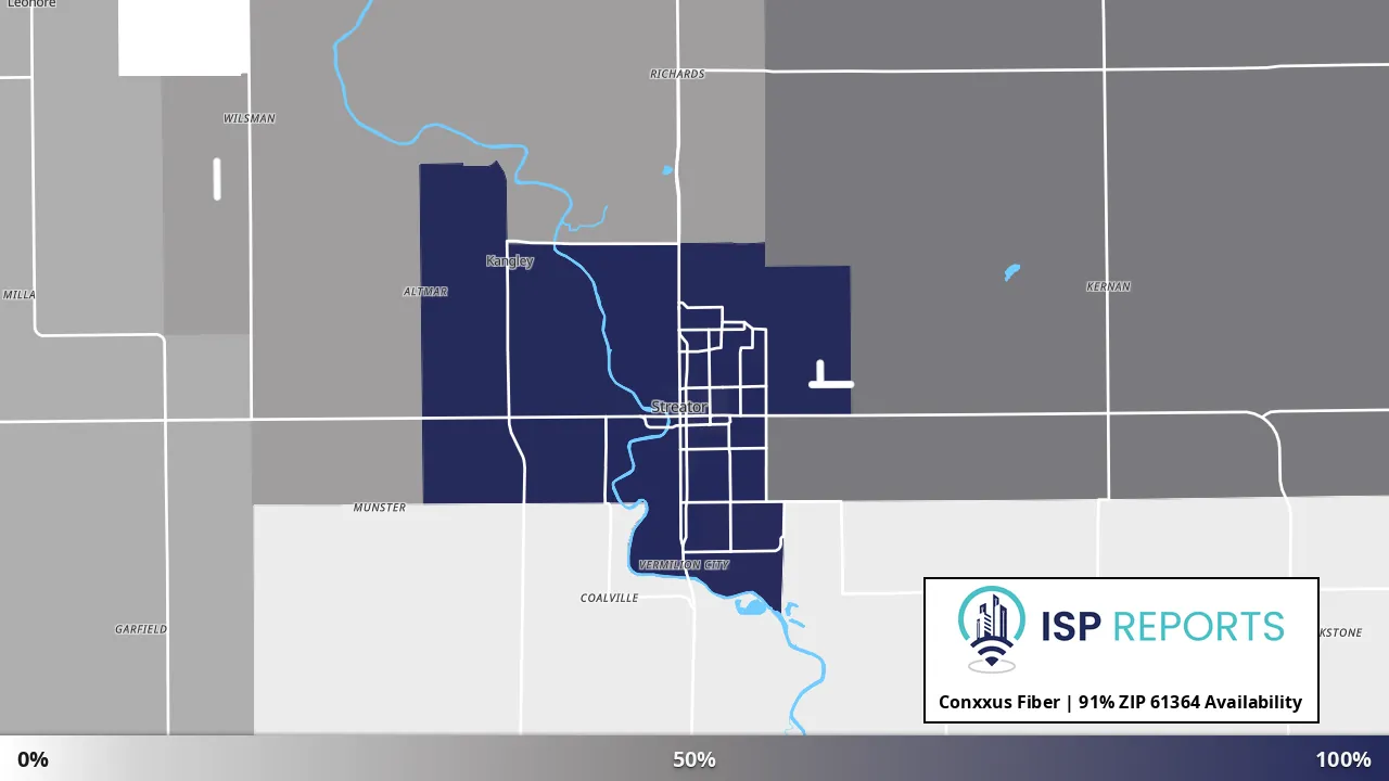 61364, IL map of internet availability