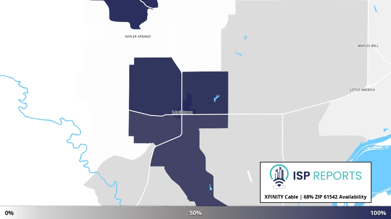 61542, IL map of internet availability