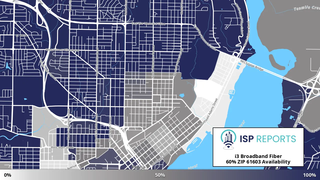 61603, IL map of internet availability