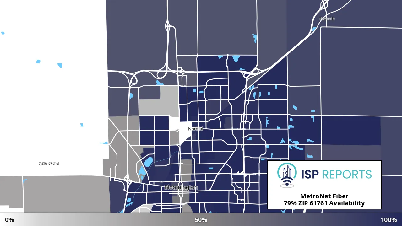 61761, IL map of internet availability