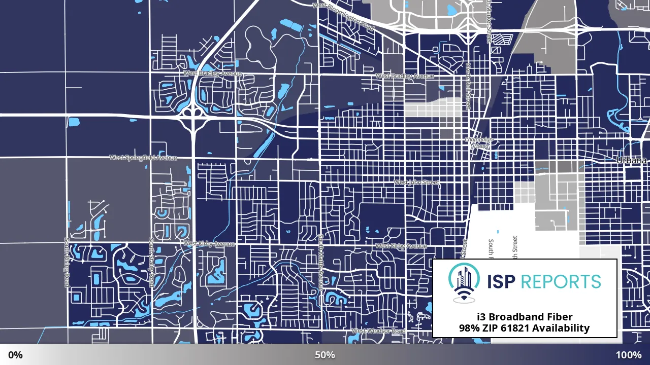 61821, IL map of internet availability